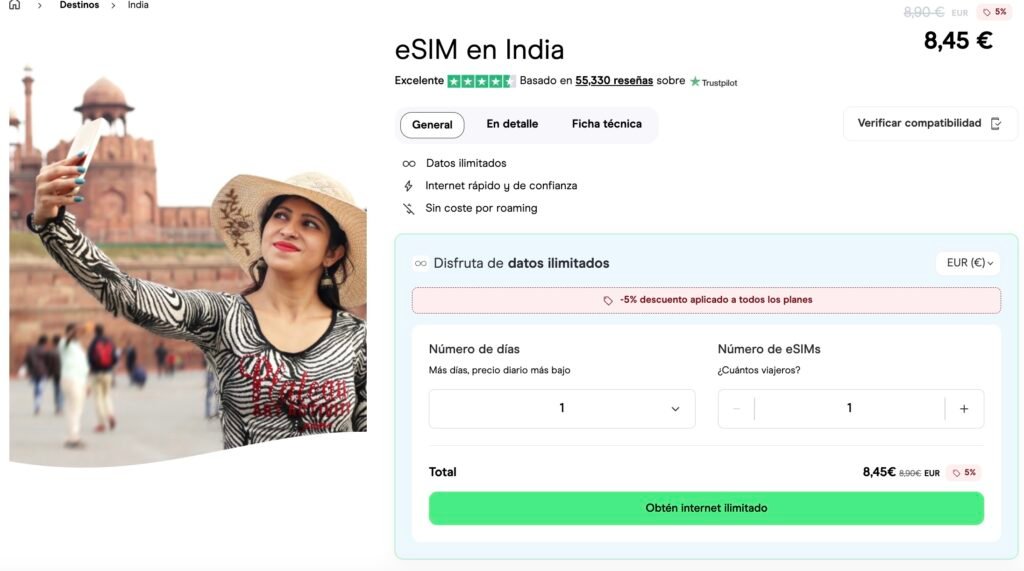 Tarjeta SIM India Holafly