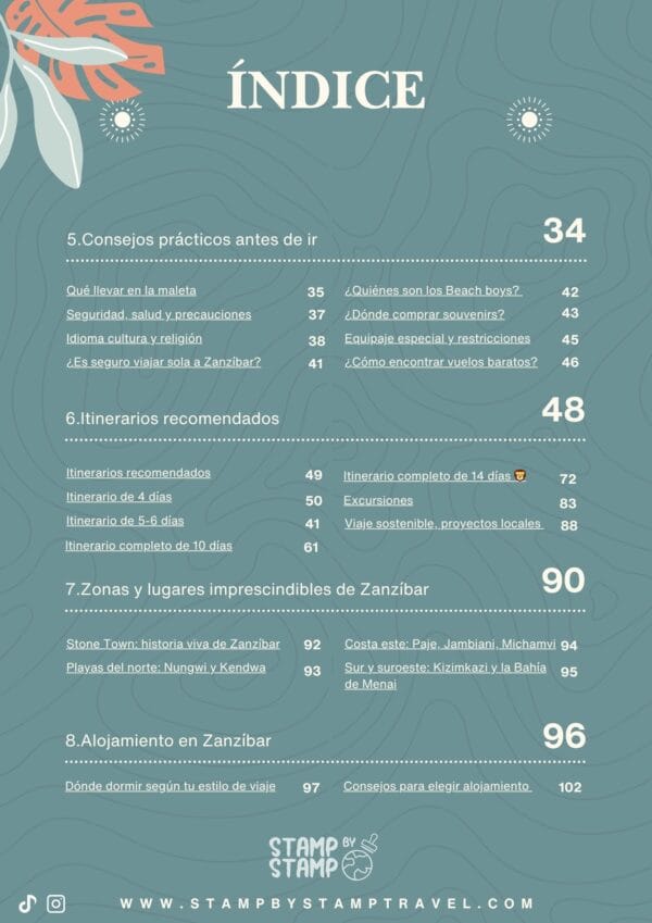 Guía de Zanzíbar Índice 2