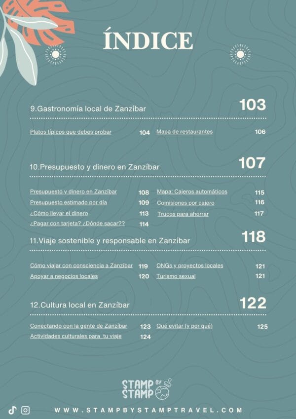 Guía de Zanzíbar Índice 3