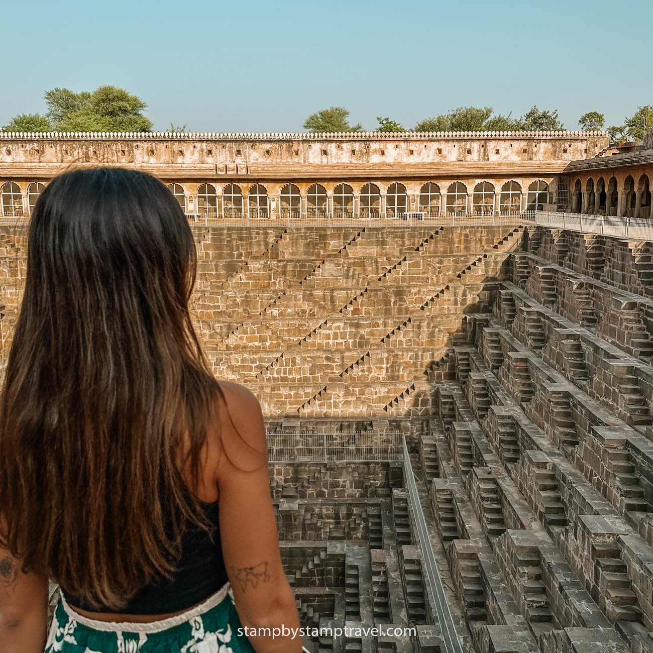 Leyre en el Chand Baori en Abhaneri, India