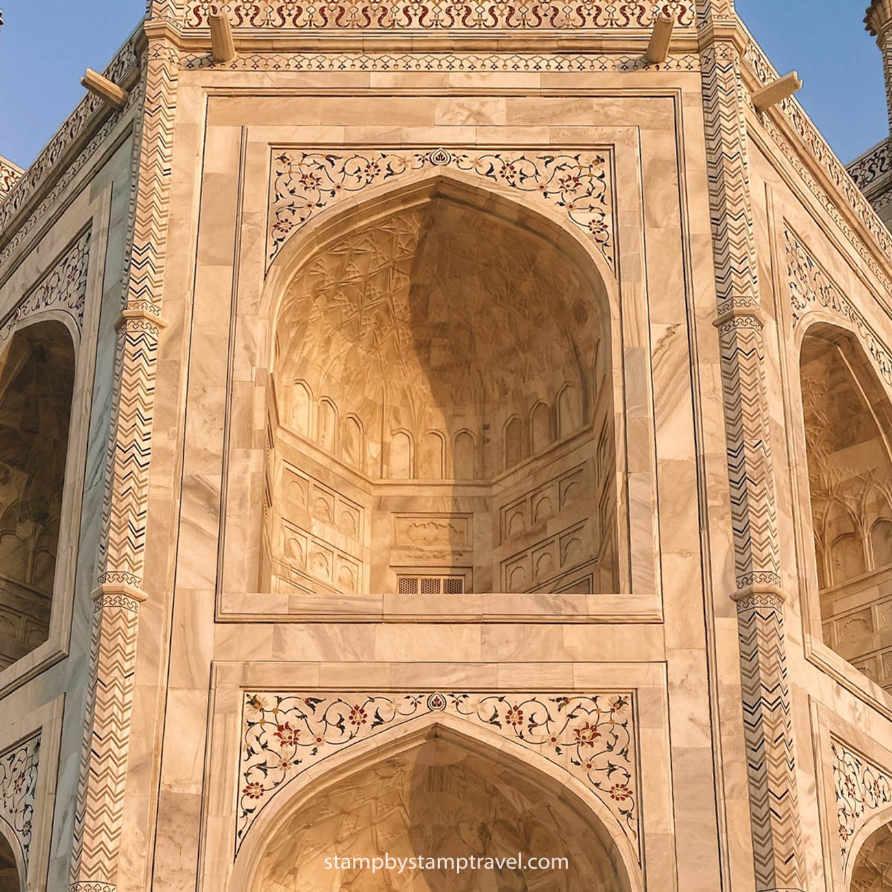 Marmol en el Taj Mahal India