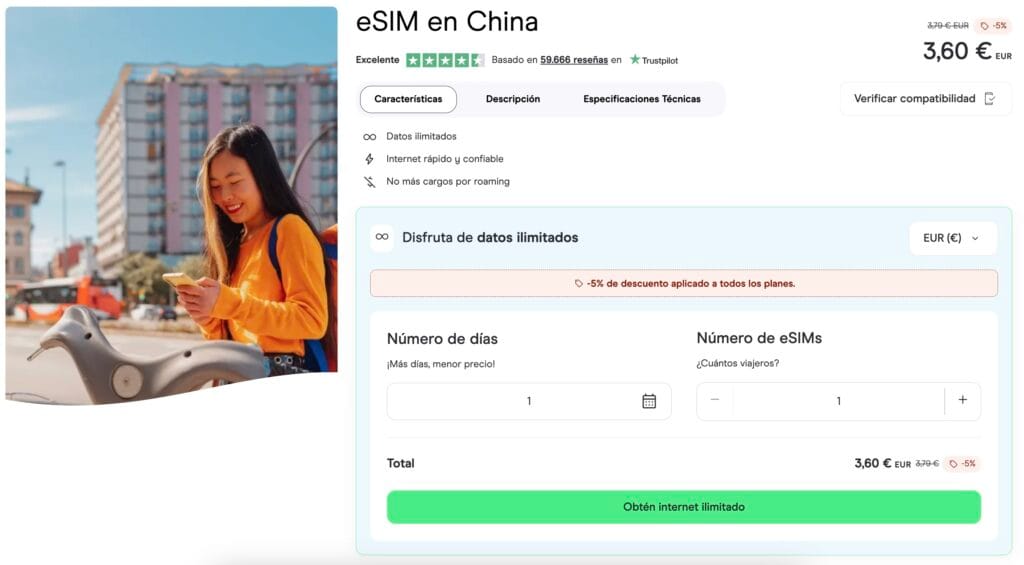 eSIM China con Holafly