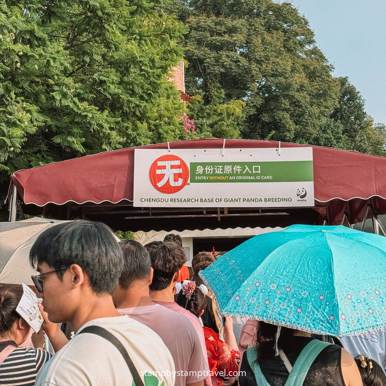 Filas en Chengdu Panda Base
