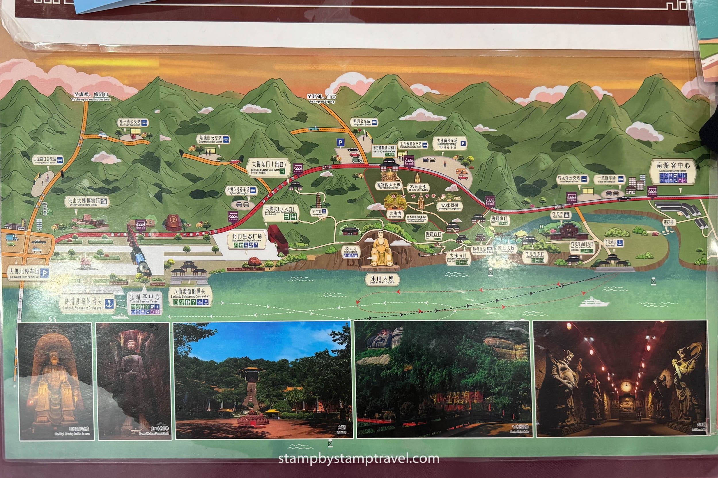 Mapa del Gran Buda de Leshan
