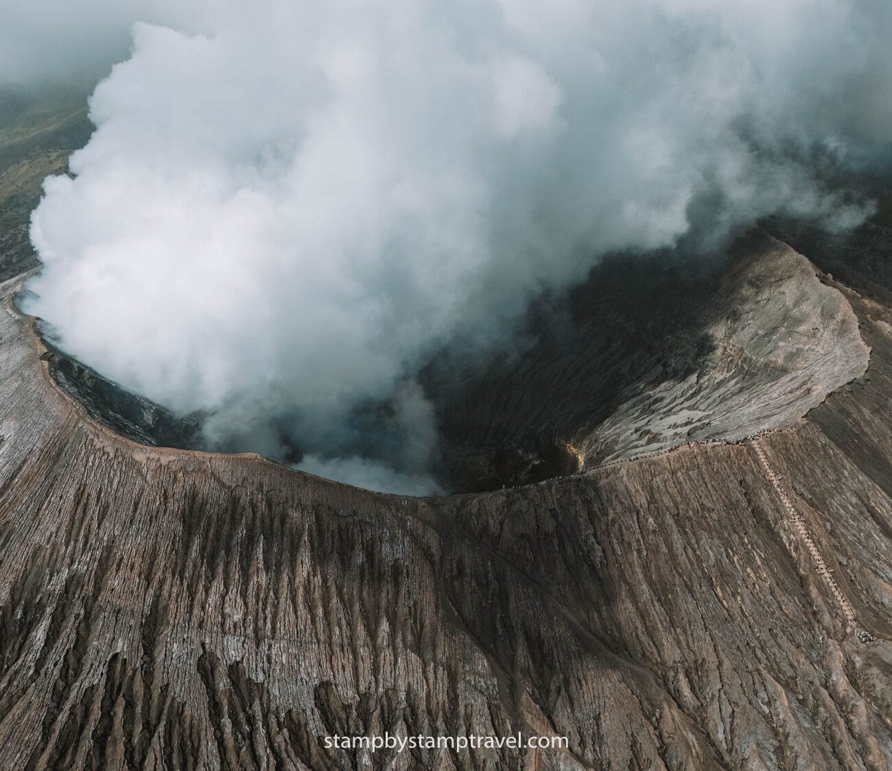 Anillo cráter bromo en East Java