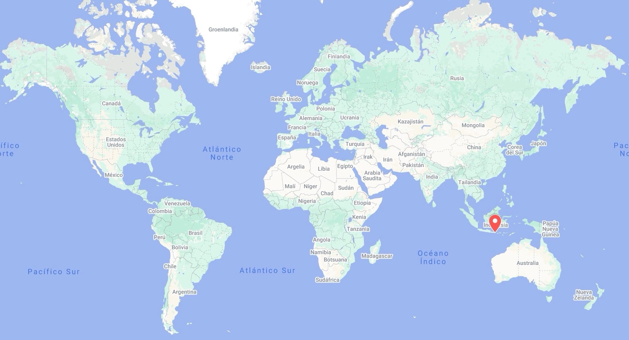 Mapa de Bali en el Mundo