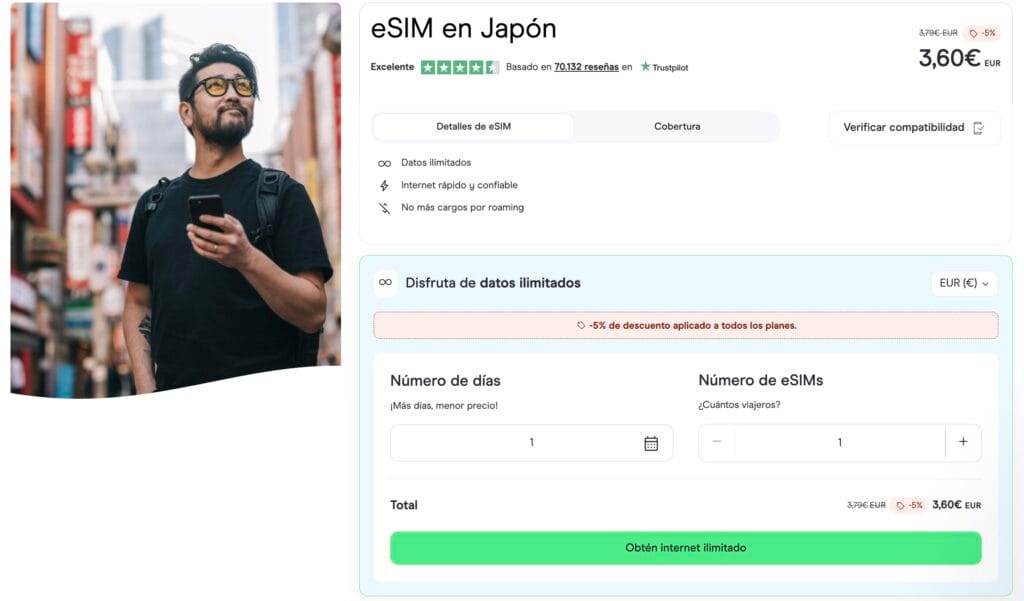 Esim para Japón