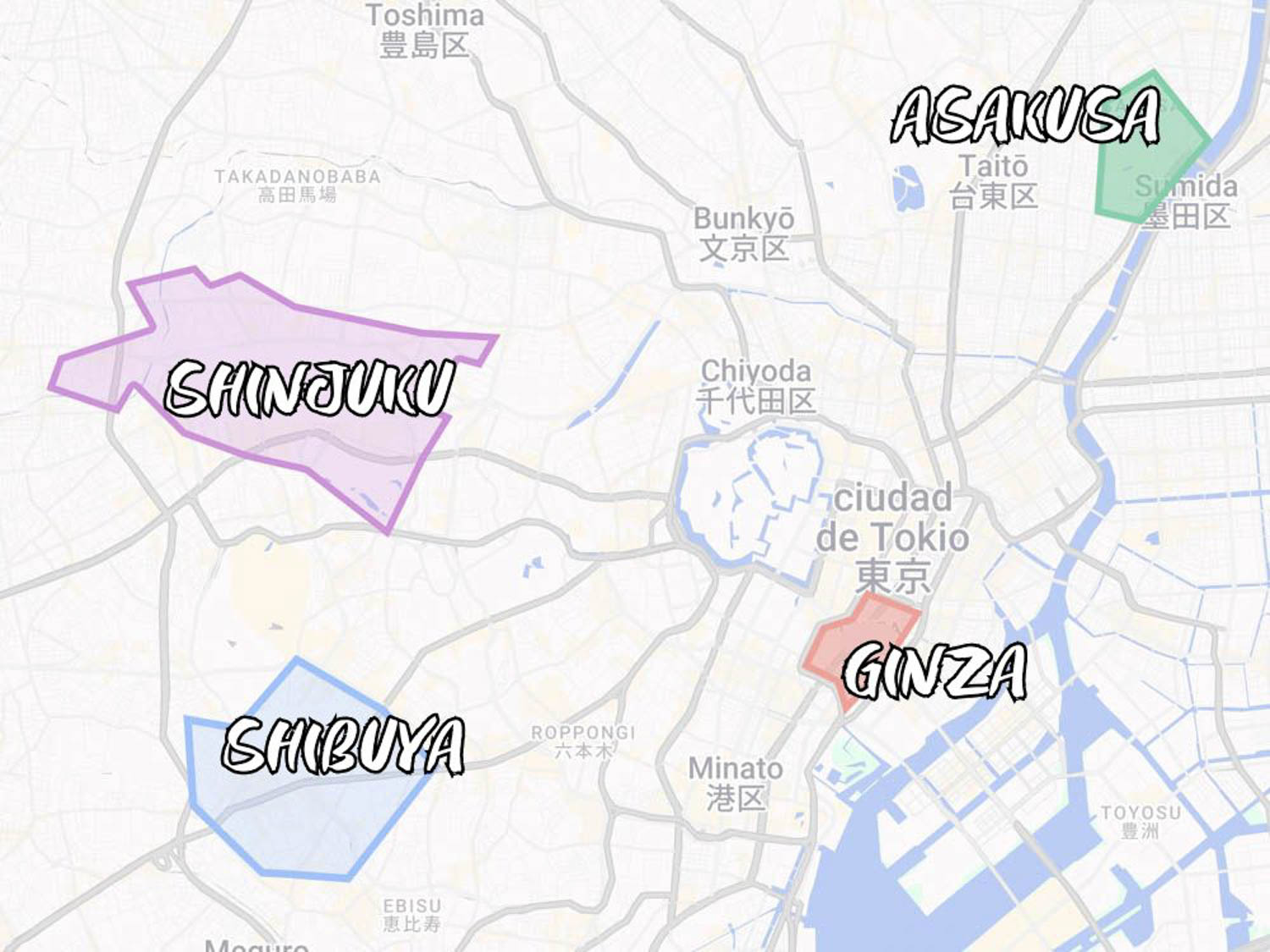 Barrios donde alojarse en Tokio