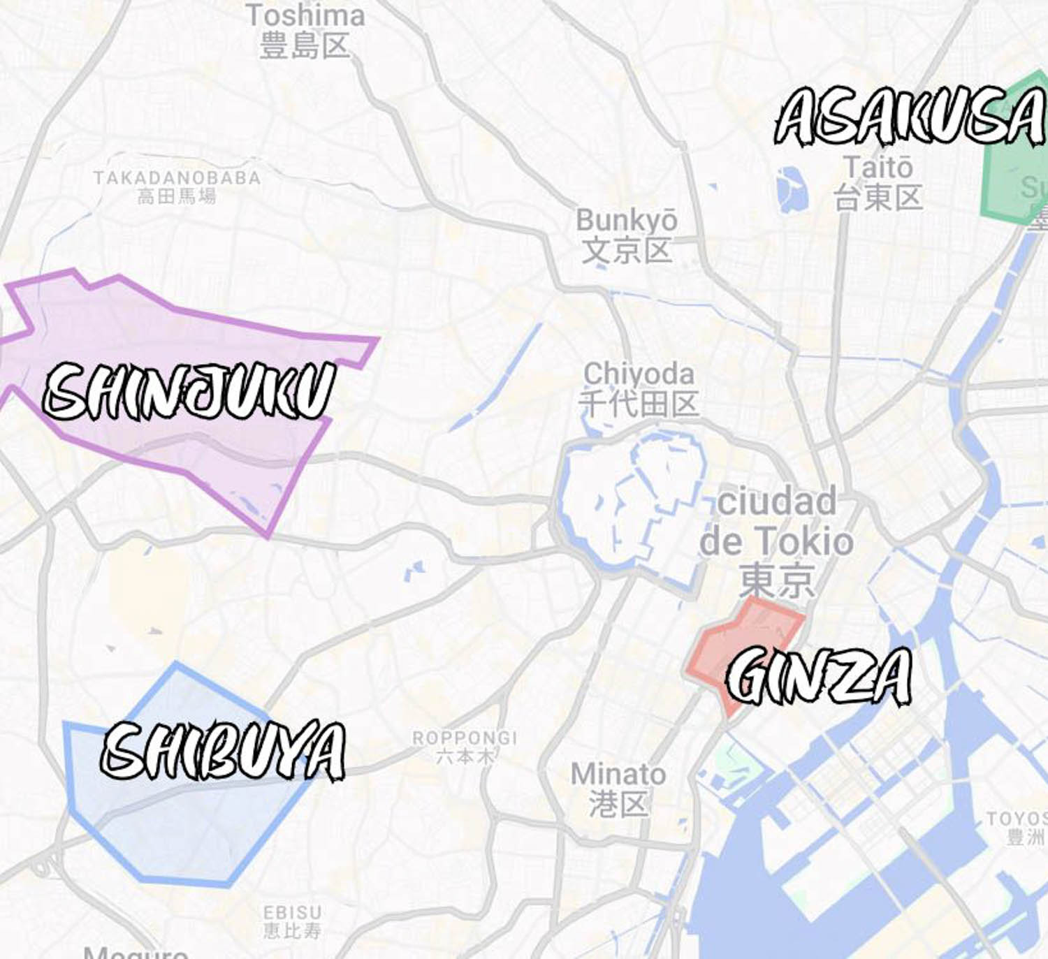 Barrios donde alojarse en Tokio