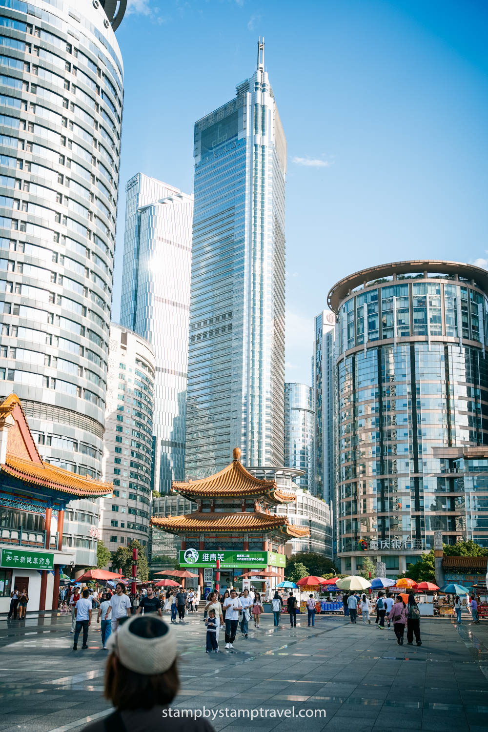La plaza multinivel de Chongqing